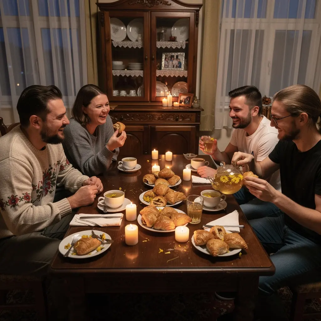 Krizantém virágok, amelyek a tea aromáját gazdagítják, édes és virágos ízélménnyel.