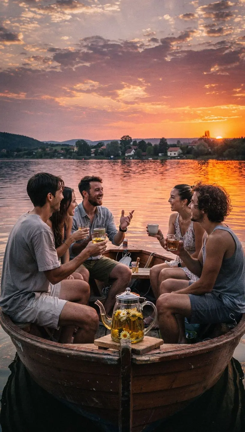 Bokréta krizantém virágok, színes szirmokkal a teáscsészében.
